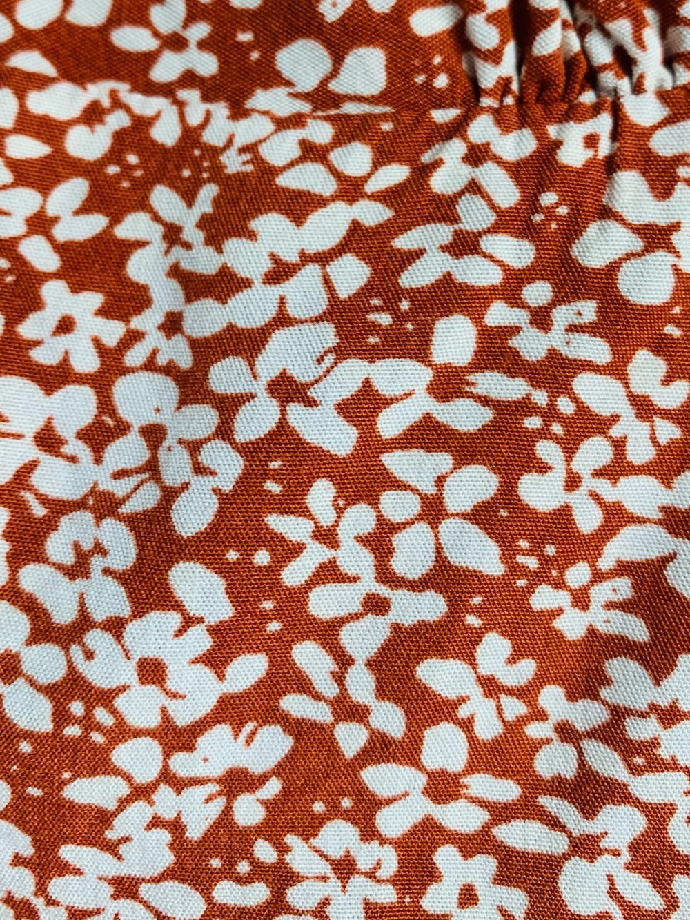 Lulu's Crop Top Rust White Ditsy Floral Spaghetti Strap Boho Summer Cute Medium - Picture 2 of 7